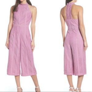 Chelsea28 Lilac Pink Crochet Women’s Jumpsuit XL NWT